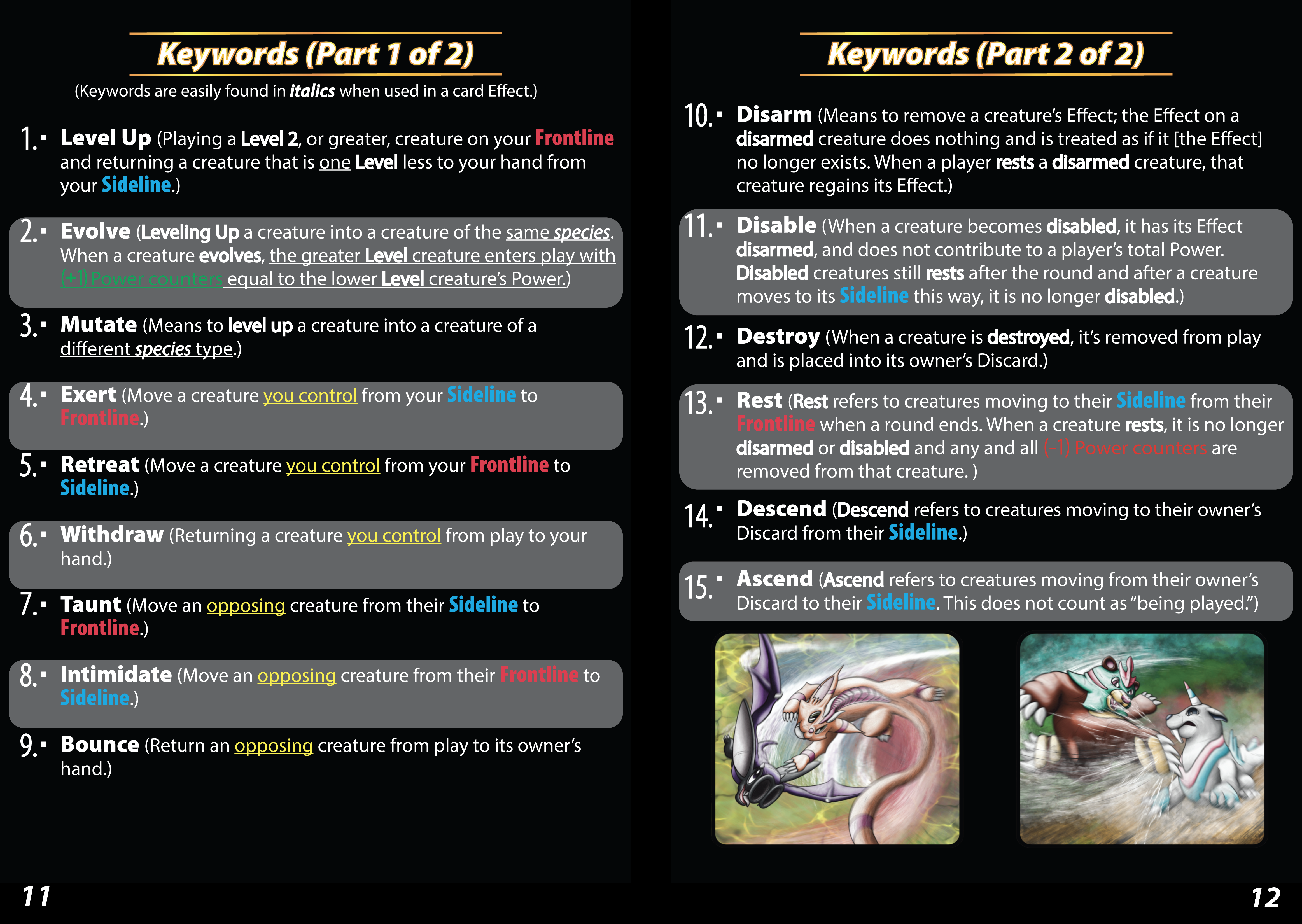 Rulebook Pages 1 and 2